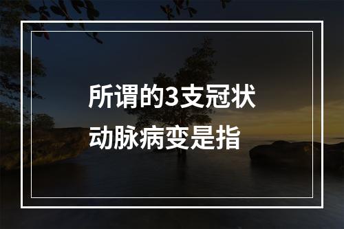 所谓的3支冠状动脉病变是指