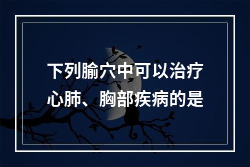 下列腧穴中可以治疗心肺、胸部疾病的是