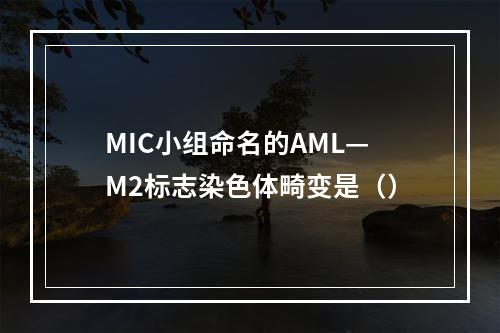 MIC小组命名的AML—M2标志染色体畸变是（）