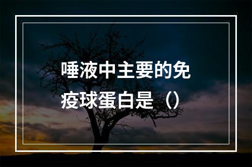 唾液中主要的免疫球蛋白是（）