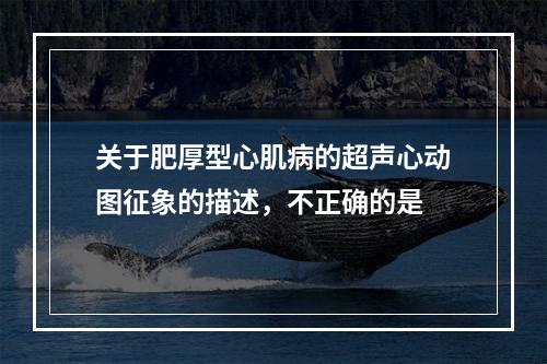 关于肥厚型心肌病的超声心动图征象的描述，不正确的是