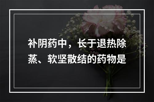 补阴药中，长于退热除蒸、软坚散结的药物是