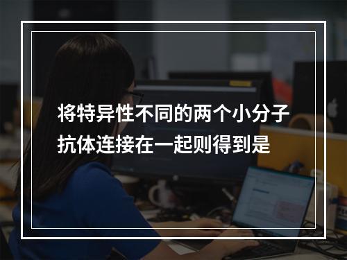 将特异性不同的两个小分子抗体连接在一起则得到是