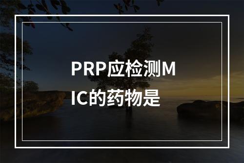 PRP应检测MIC的药物是