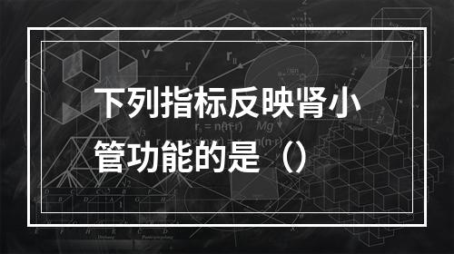 下列指标反映肾小管功能的是（）