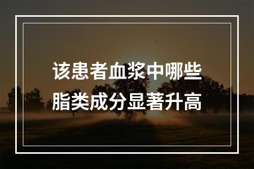 该患者血浆中哪些脂类成分显著升高