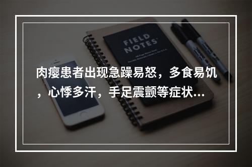 肉瘿患者出现急躁易怒，多食易饥，心悸多汗，手足震颤等症状是合