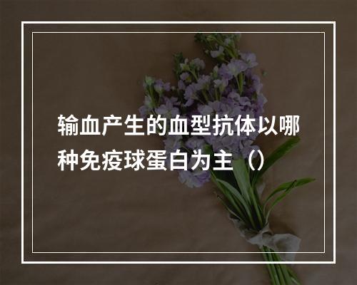 输血产生的血型抗体以哪种免疫球蛋白为主（）