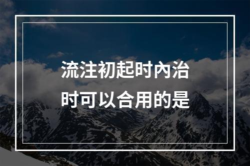 流注初起时內治时可以合用的是