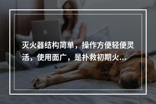 灭火器结构简单，操作方便轻便灵活，使用面广，是扑救初期火灾的