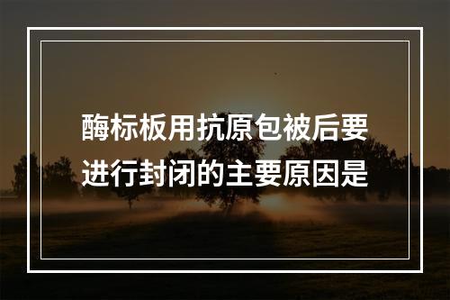 酶标板用抗原包被后要进行封闭的主要原因是