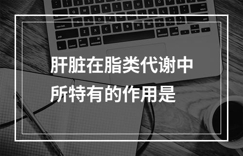 肝脏在脂类代谢中所特有的作用是