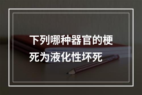 下列哪种器官的梗死为液化性坏死