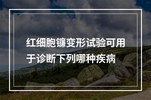 红细胞镰变形试验可用于诊断下列哪种疾病