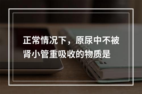 正常情况下，原尿中不被肾小管重吸收的物质是