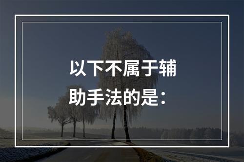 以下不属于辅助手法的是：