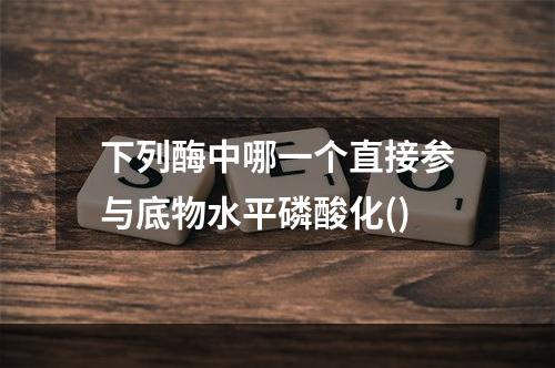 下列酶中哪一个直接参与底物水平磷酸化()