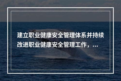 建立职业健康安全管理体系并持续改进职业健康安全管理工作，应坚