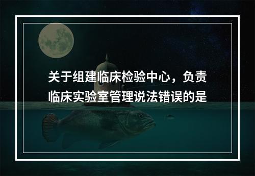 关于组建临床检验中心，负责临床实验室管理说法错误的是