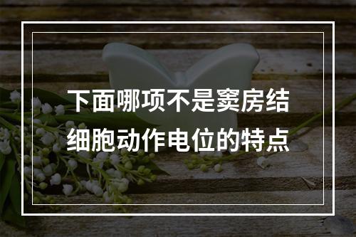 下面哪项不是窦房结细胞动作电位的特点