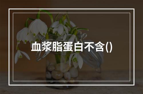 血浆脂蛋白不含()