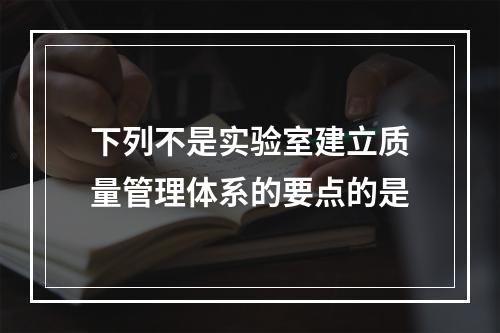 下列不是实验室建立质量管理体系的要点的是