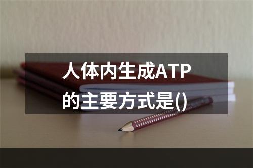 人体内生成ATP的主要方式是()