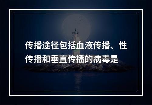 传播途径包括血液传播、性传播和垂直传播的病毒是