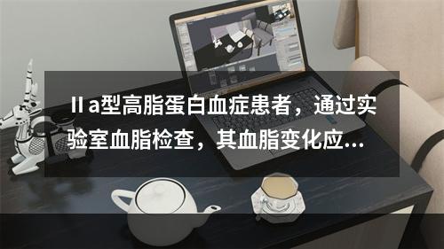 Ⅱa型高脂蛋白血症患者，通过实验室血脂检查，其血脂变化应为