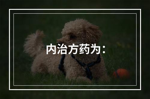 内治方药为：