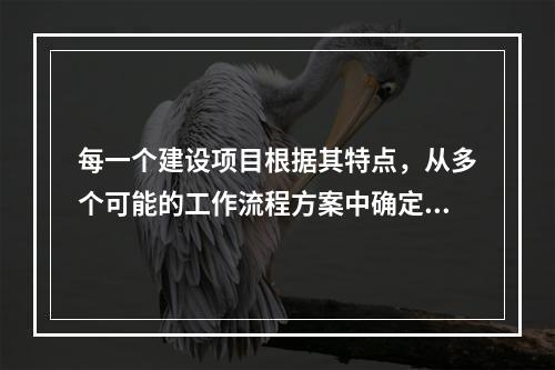 每一个建设项目根据其特点，从多个可能的工作流程方案中确定的主