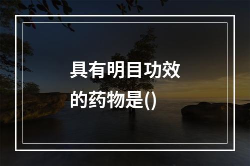 具有明目功效的药物是()