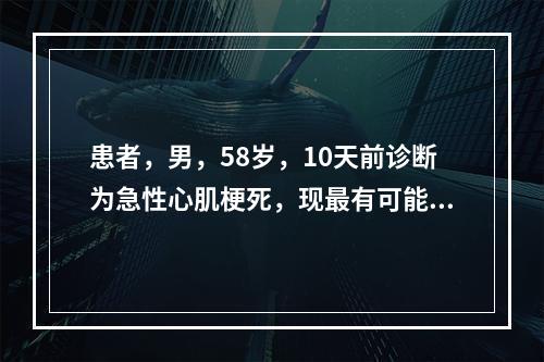 患者，男，58岁，10天前诊断为急性心肌梗死，现最有可能异常