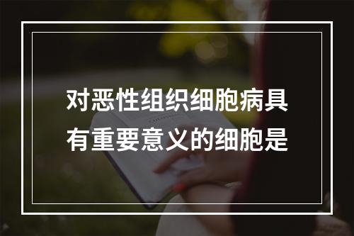 对恶性组织细胞病具有重要意义的细胞是