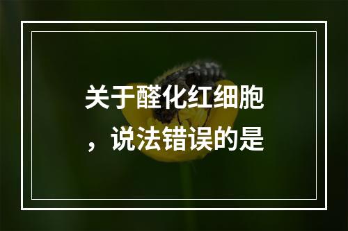 关于醛化红细胞，说法错误的是