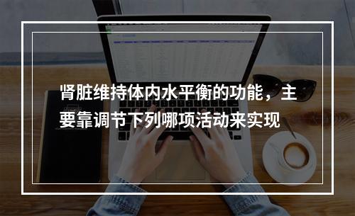 肾脏维持体内水平衡的功能，主要靠调节下列哪项活动来实现