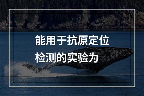 能用于抗原定位检测的实验为