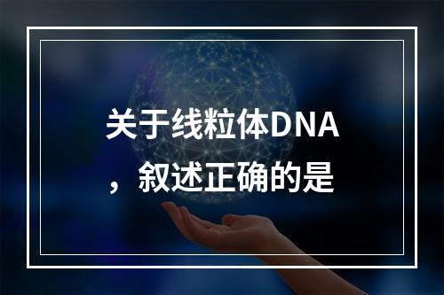 关于线粒体DNA，叙述正确的是