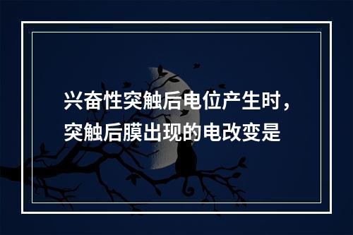 兴奋性突触后电位产生时，突触后膜出现的电改变是