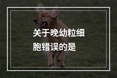 关于晚幼粒细胞错误的是