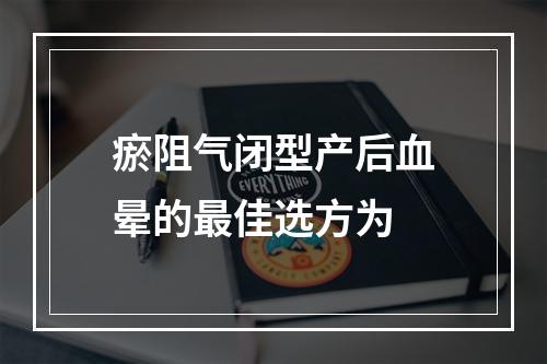 瘀阻气闭型产后血晕的最佳选方为