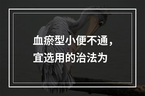 血瘀型小便不通，宜选用的治法为