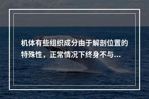 机体有些组织成分由于解剖位置的特殊性，正常情况下终身不与免疫