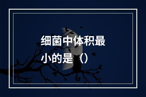 细菌中体积最小的是（）