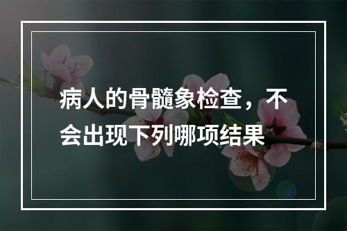 病人的骨髓象检查，不会出现下列哪项结果