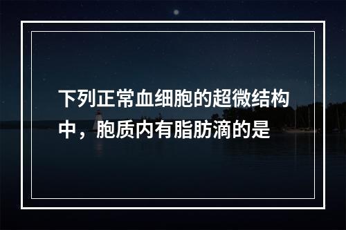 下列正常血细胞的超微结构中，胞质内有脂肪滴的是