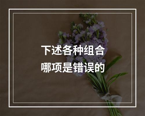 下述各种组合哪项是错误的