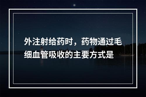 外注射给药时，药物通过毛细血管吸收的主要方式是