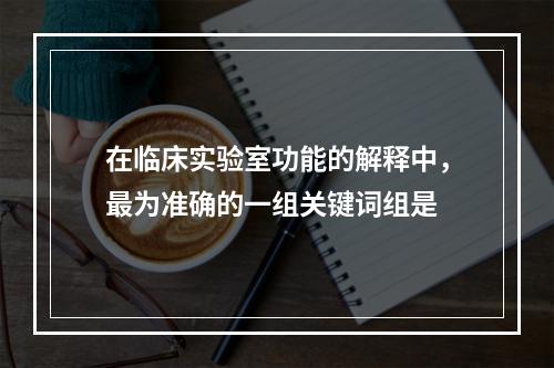 在临床实验室功能的解释中，最为准确的一组关键词组是