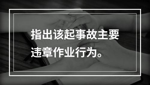 指出该起事故主要违章作业行为。